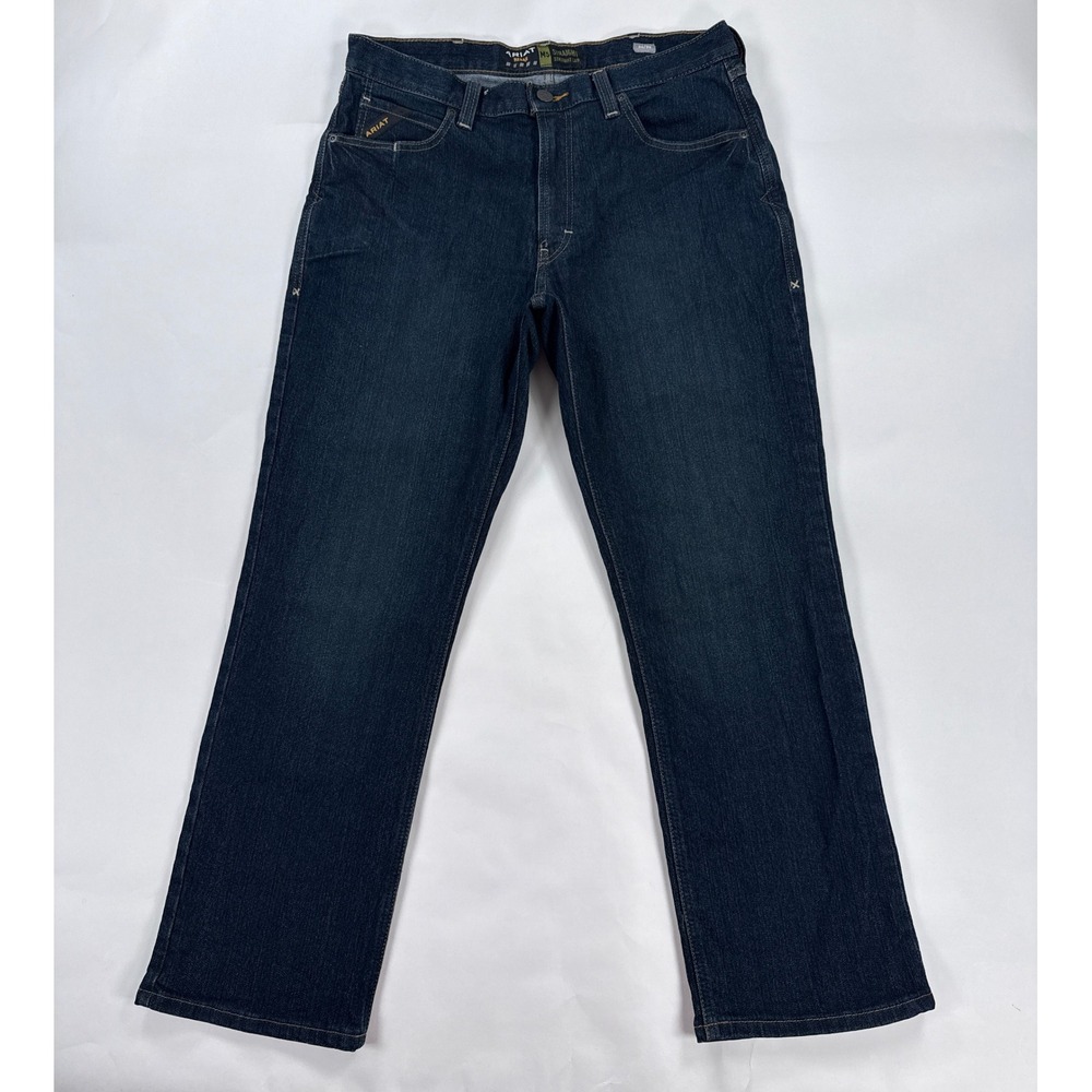 Ariat Rebar M5 Straight Leg Jeans Mens 34x30 Blue Durastretch Denim Work